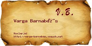 Varga Barnabás névjegykártya